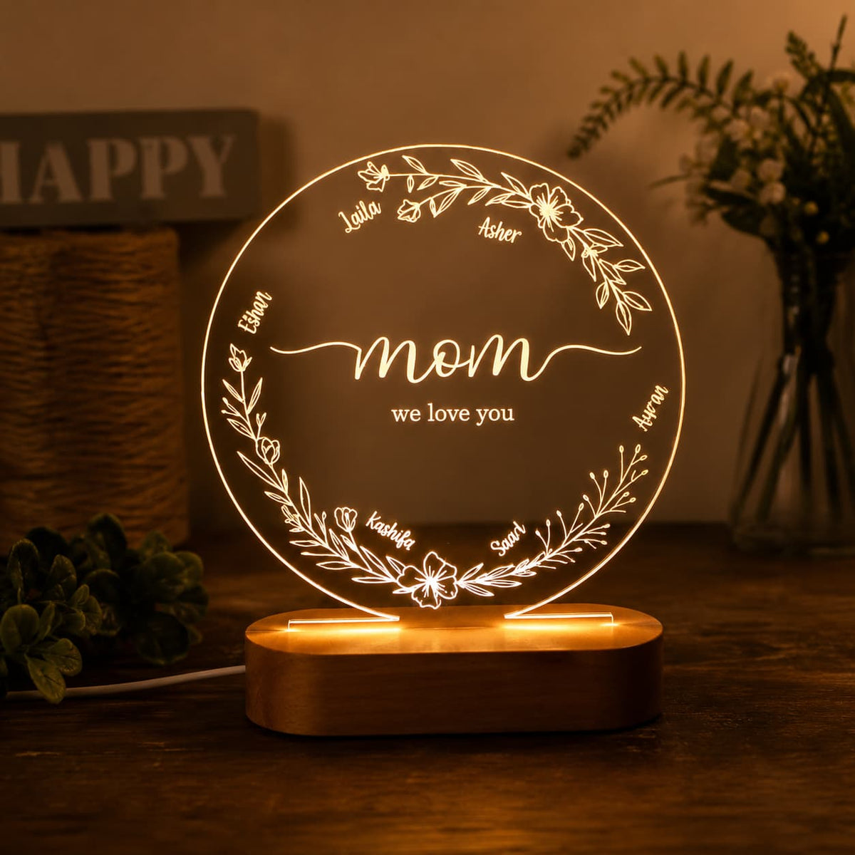 Customize LED Name Lamp | Gift for Wife, Husband, Mom & Dad ll B.W 012