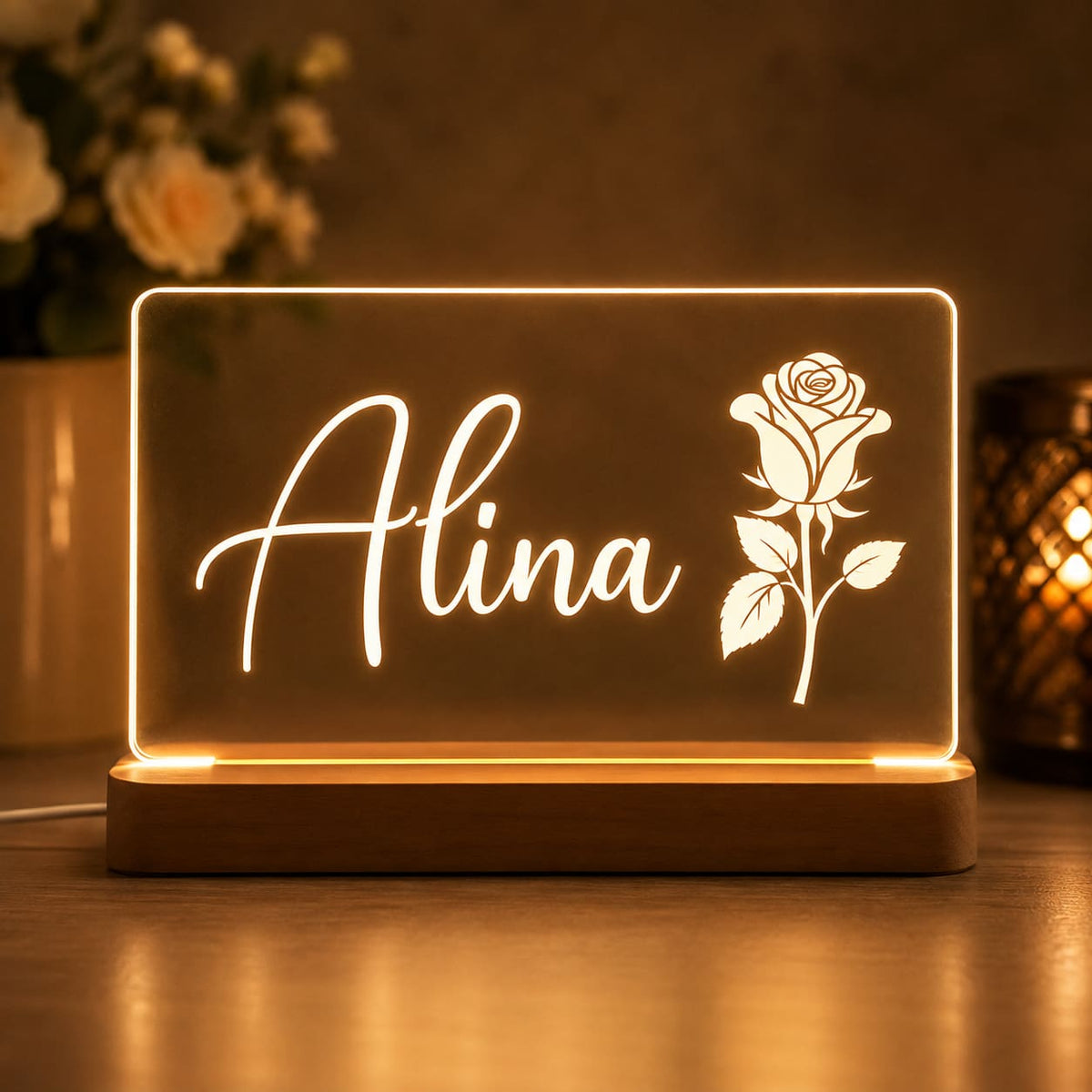 Customize LED Name Lamp | Gift for Wife, Husband, Mom & Dad ll B.W 012
