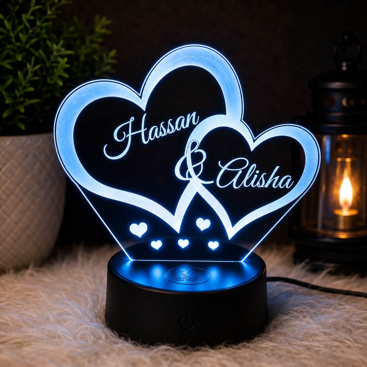 Customize LED Name Lamp | Gift for Wife, Husband, Mom & Dad ll B.W 012
