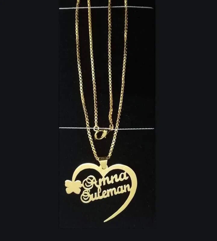 Heart Name Necklace with butterfly