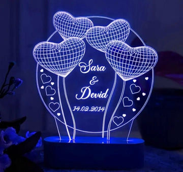 Personalized Name Lamp | Gift for Couples, Friends & Family