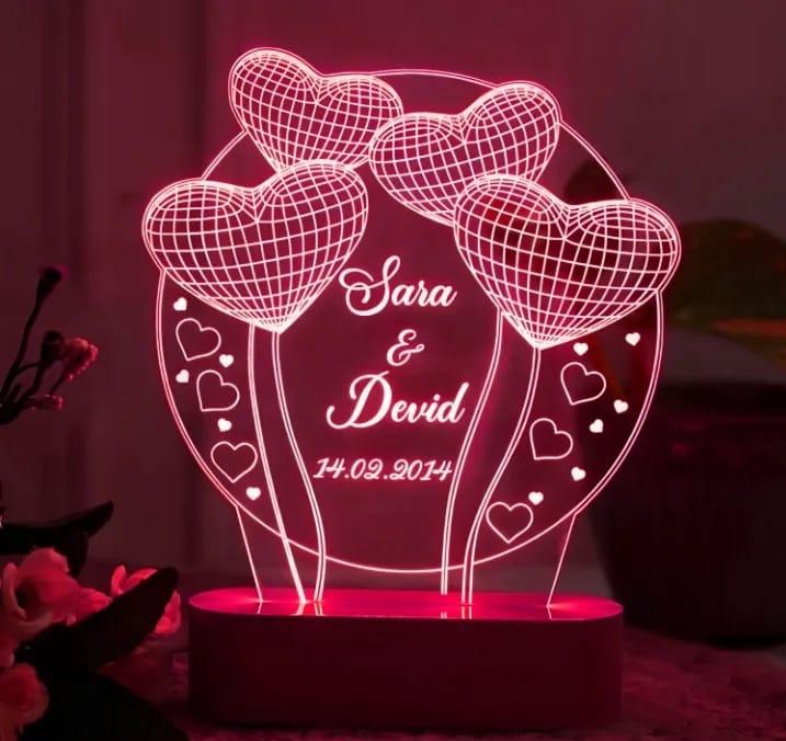 Personalized Name Lamp | Gift for Couples, Friends & Family
