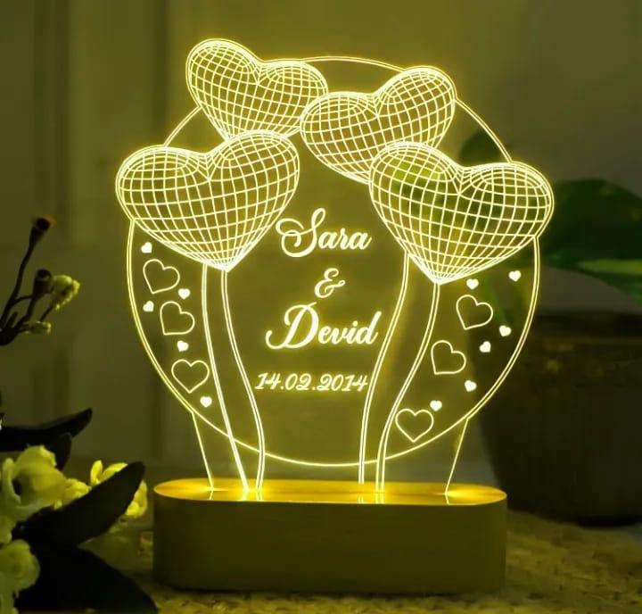 Personalized Name Lamp | Gift for Couples, Friends & Family